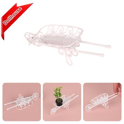 1Pcs Ins Cute Mini Iron Handcart Toy Creative Kawaii Desktop Decoration Gift Dollhouse Garden Tool Accessories