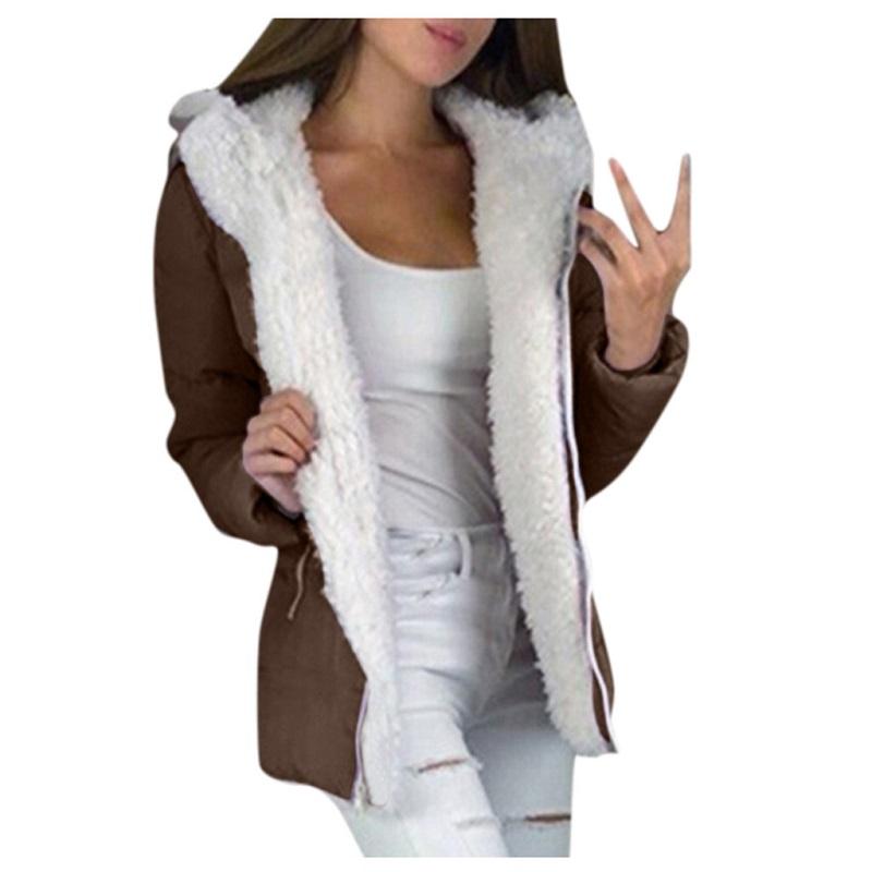 Elegante Damenmode Winter Dicke Mäntel mit langem Ärmel und warm gefüttertem Design