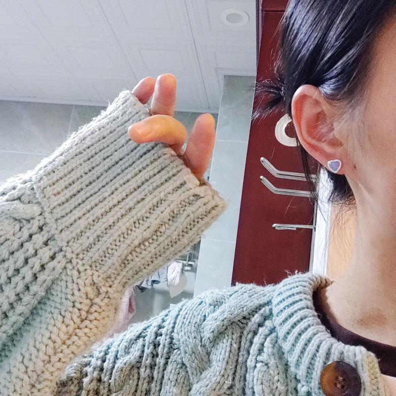 All-body Korean Ins Blogger Pink Blue Peach Heart Heart Earrings for Women Candy Color Heart Shape Earrings