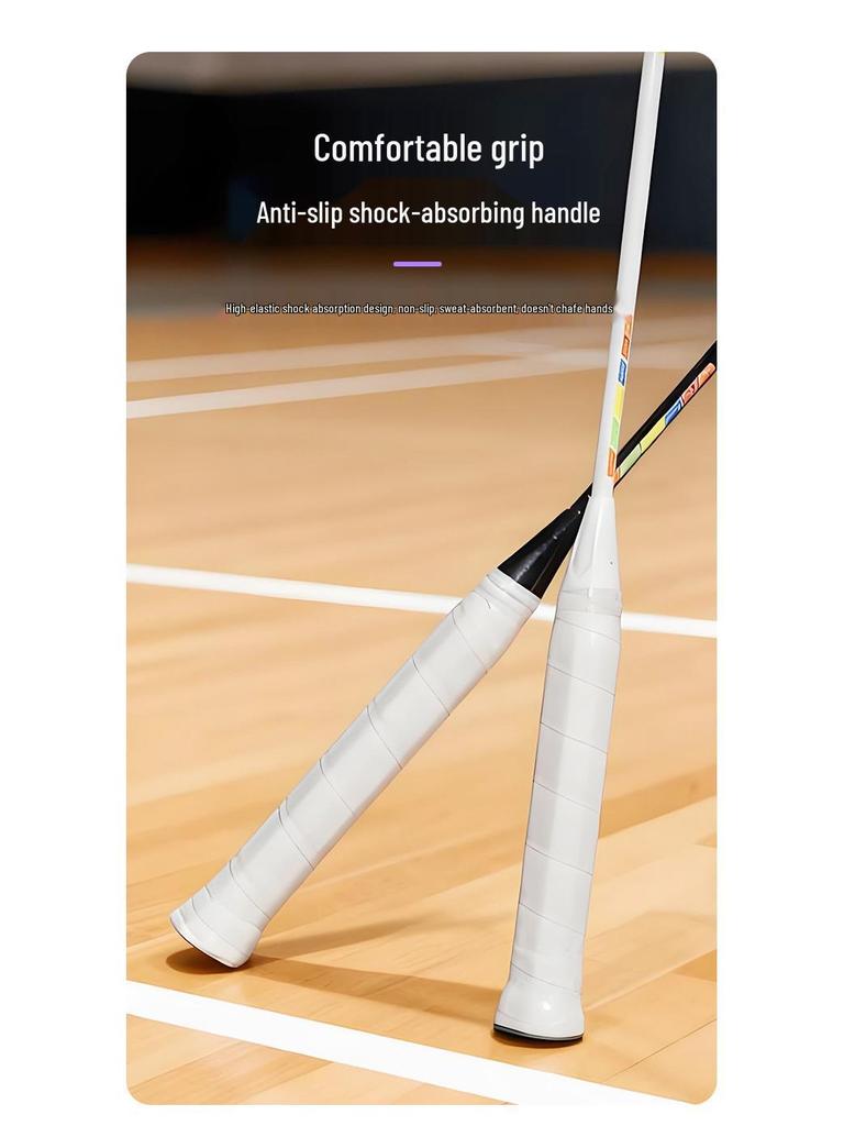 Full Carbon Fiber Badminton Racket Set for Men and Women - Durable, Lightweight, Offensive & Defensive, Professional Adult Singles & Doubles Play