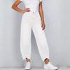 Women’s High Waist Wide Leg Cropped Pants Relaxed Fit Denim Casual Trousers with Hem Design