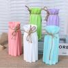 Simple Plastic Imitation Ceramic Vase Home Decoration Vase Decoration Crafts Hemp Rope Tied Solid Color Flower Arrangement Vase