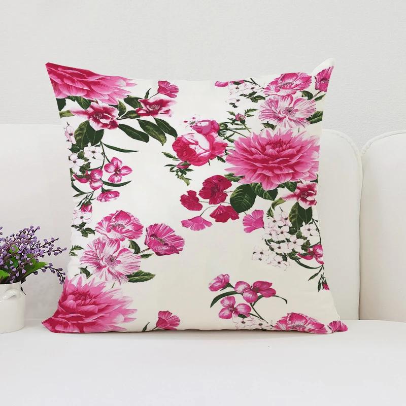 Home Decor Roses Flowers Pillowcase 45*45 Decorative Pillow Cover For Living Room Cushions 45X45 Cushions Covers Bed Pillowcases