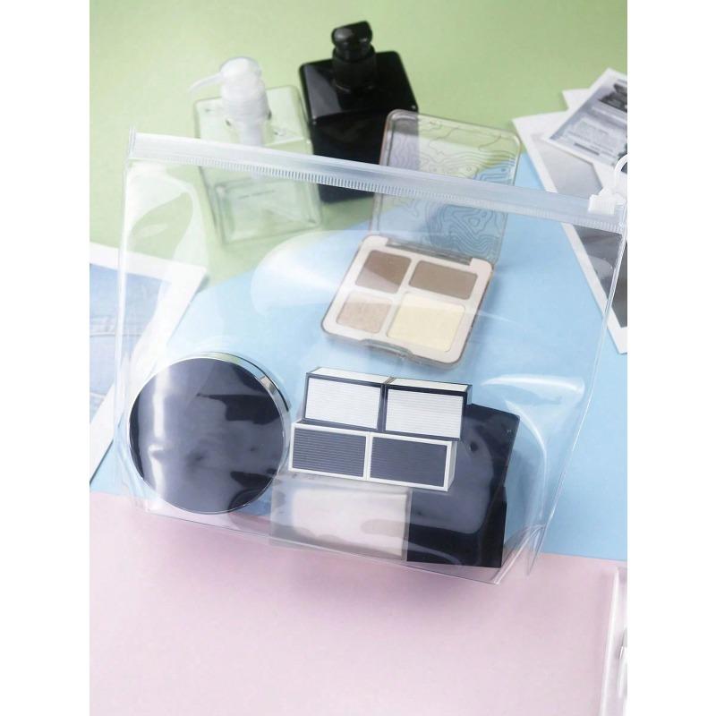 10pcs Transparent Waterproof Storage Bags, Portable Sealed Organizer Bags, Travel Cosmetic Divider Bags With Pull Rings, Reusable Ziplock Bags