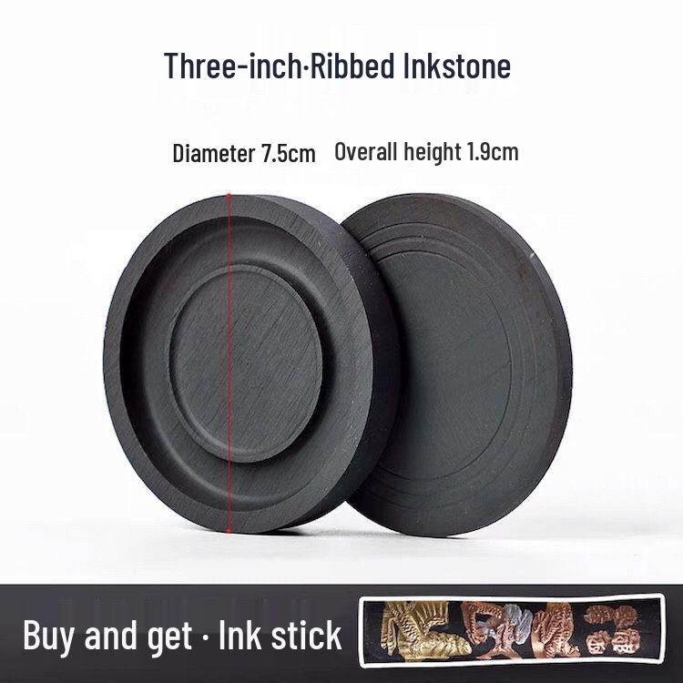 

Double Ring Inkstone with Lid: Moisturizing, Non-Drying Calligraphy Inkwell