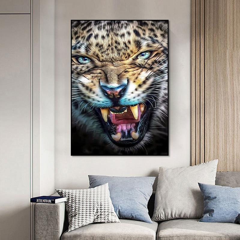 Abstract Animal Leopard Canvas Oil Painting Poster and Prints Nordic Wall Art Picture for Living Room Home Decoration