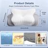 Neck Pillow for Back and Side Sleepers, Memory Foam Pillow, Cooling Removable Pillowcase, Breathable, Ergonomic Neck Support