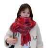 Japanese and Korean College Style Sub Striped Tassel Couple Scarf Widened To Keep Warm  Sweet and Fresh Shawl and Scarf Dual Use