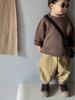 Kids' Spring & Autumn Retro Knit Sweater — Korean Style Raglan Sleeve Pullover for Boys & Girls, 100% Cotton.