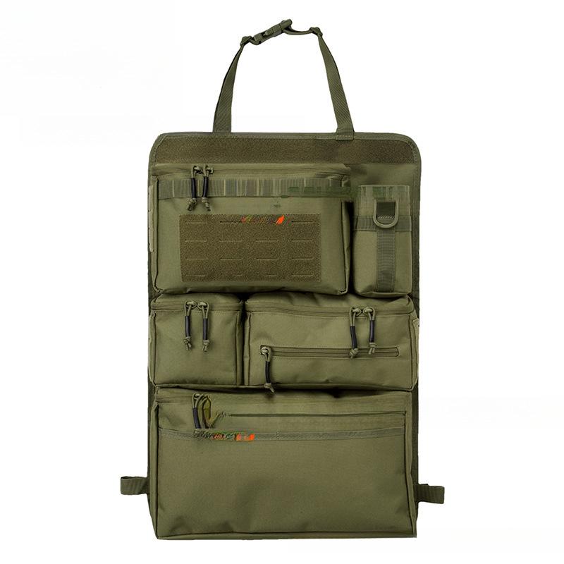 

Durable Tactical Car Rear Seat Storage Bag with Multi-Compartment Design and Nylon Material - Zipper Closure, Compatible with HJ.