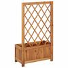 Vidaxl Raised Planter with Trellis, Solid Acacia Wood