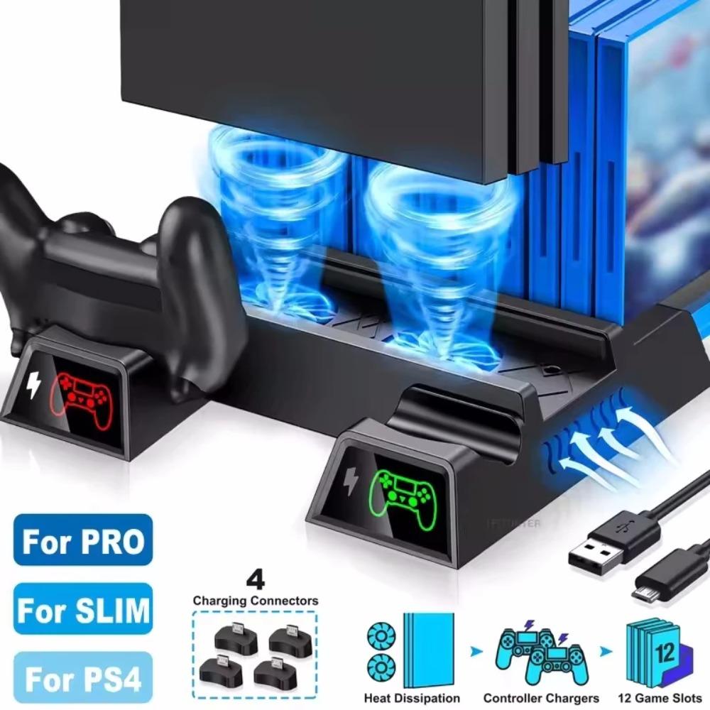 Support pour console de jeu Sony PS4 Playstation Play Station PS 4 Pro Slim Ventilateur Support Contrôleur Accessoires de Contrôle Station d'accueil de Base