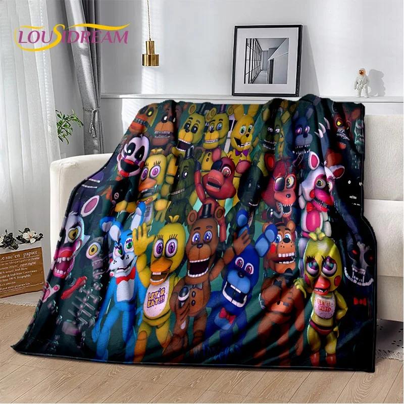 

3D Horror Game F-FNAF Freddy cartoon Soft Flannel Blanket for Bed Bedroom Sofa Picnic,Throw Blanket for Outdoor Leisure Nap Gift 75x90cm( 29x35in )