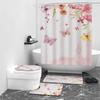 LISM Butterfly Floral Waterproof Bathroom 3-Piece Set