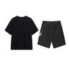 Li-Ning Letter Logo Print Short Sleeve Simple Comfortable Versatile Fashion Design Shorts Casual Sports Suit Unisex suit Black AHSU803-2+YKSV151-1