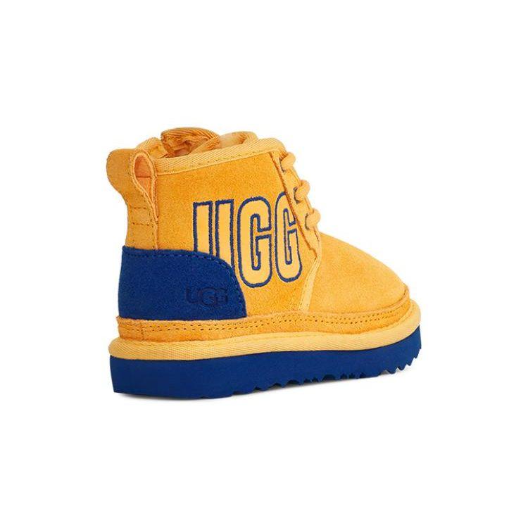 UGG Kids Neumel Graphic Outline Black Grey Suede 1130787K-BGSD