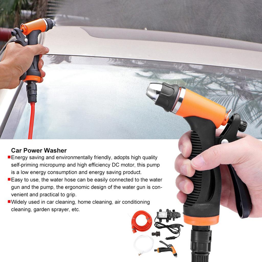12V Electric Car High Pressure Washer Sprayer Power Pump System Kit Car Washing Cleaning Tool