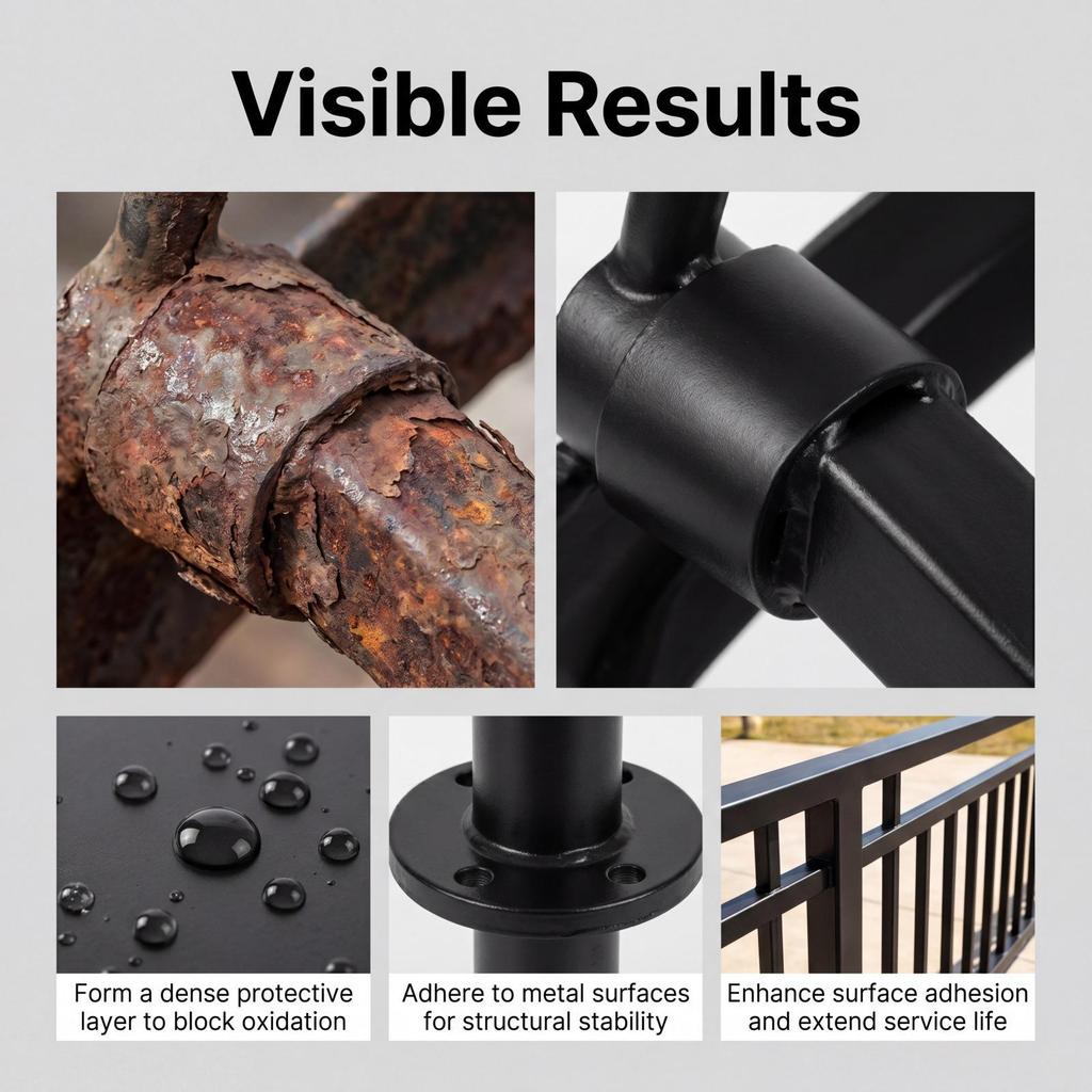 Vyreth Rust Converter Paint for Home Metal Doors & Railings - Easy Anti-Rust, Clean, Color-Changing All-in-One.