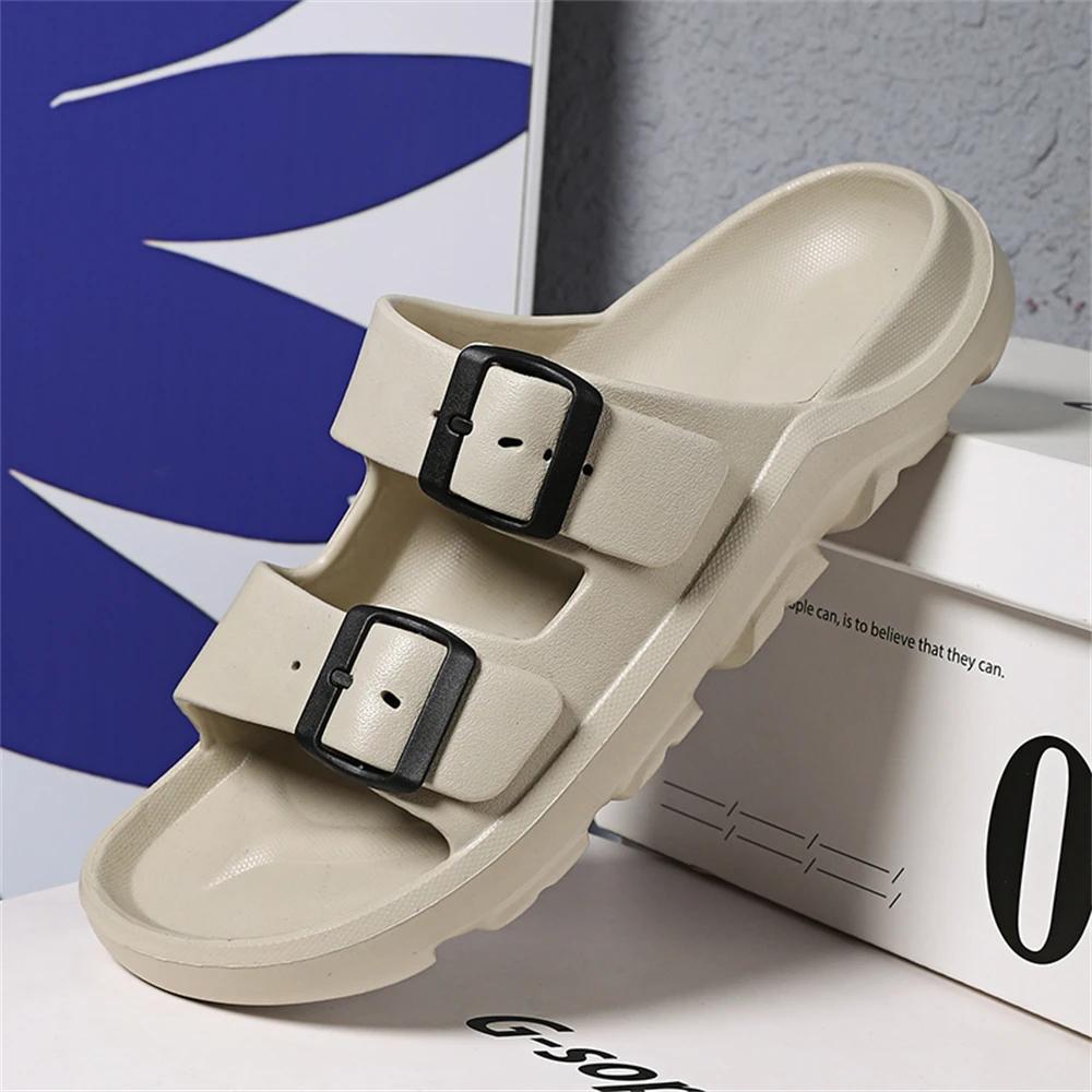 Men's Sandals Brand Men Beach Slippers Summer EVA Soft Lightweight Men's Shoes Outdoor Casual Shoes Men Slides Male Flip-flops