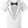 Men Funny Gentleman Fake Tuxedo Print Short Sleeve T Shirt