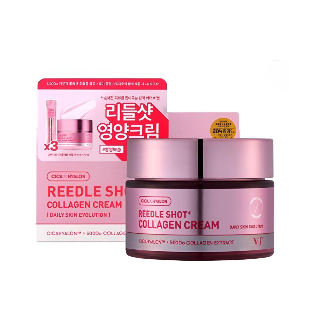 VT COSMETICS Reedle Shot Collagen Firming Cream 50ml + Reedle Shot 100 Collagen 2ml x3 Set Skin Boosting Anti-Aging Kit