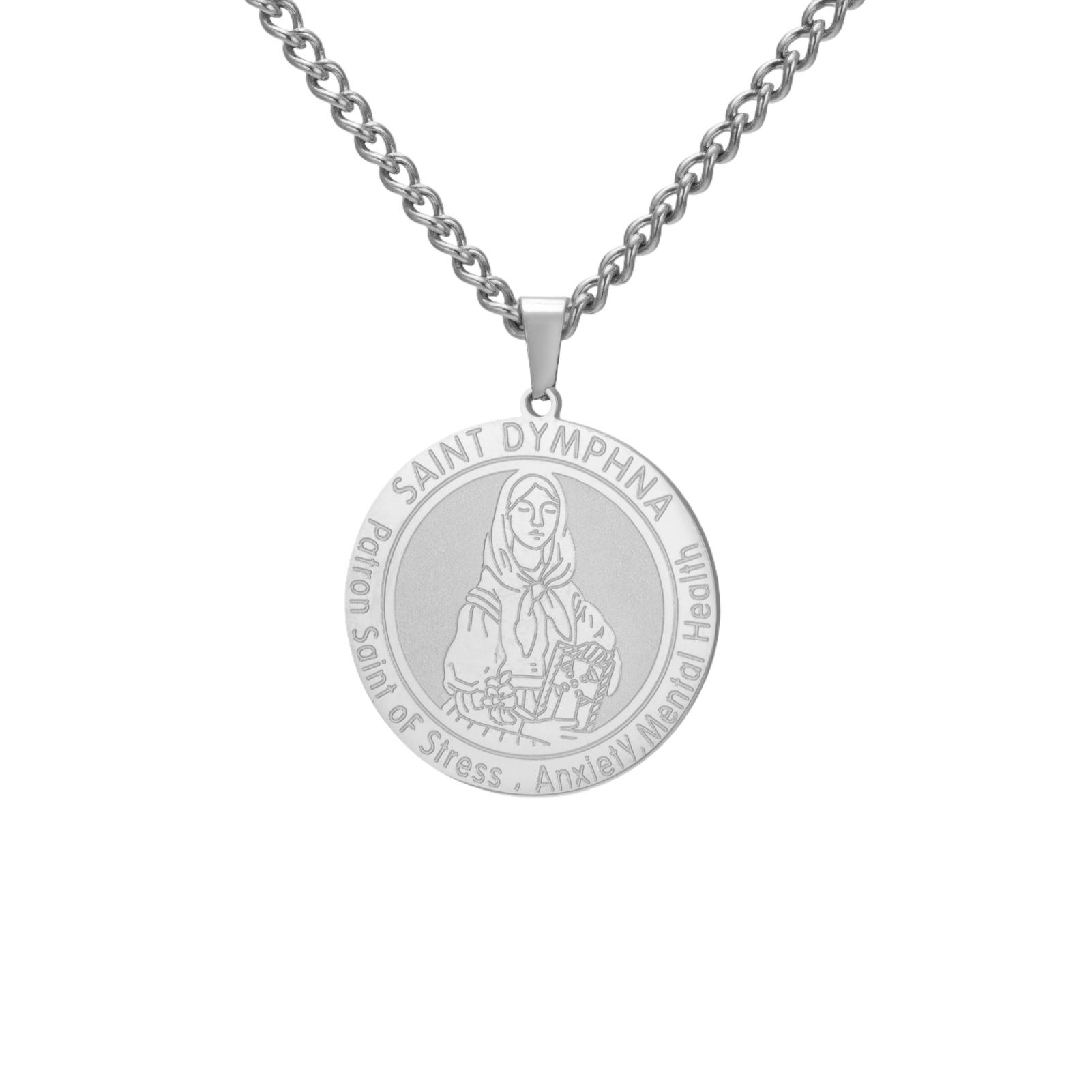 

LIKGREAT Catholic Medal Necklace St. Gerard St Dymphna St Maximilian Kolbe Stainless Steel Jewelry Amulet Gift