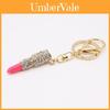 Elegant Crystal Rhinestone Lipstick Keyring Charm With Premium Zinc Alloy Build