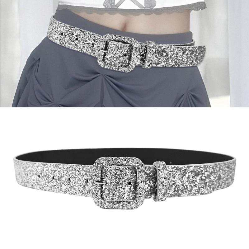 Punk Sequined Waistband Waist Belt Women's Street Style Waist Chain Fashion Decorative Accessory with Sequins Decors
