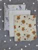 3-Pack Mini Diapers Ulewajki Muslin 38X38 Cloths Bunnies Teddy Bear Cream