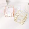 1Pc Hollowed-out Ironwork Rose Gold Note Box Metal Hard and Not Easy To Damage Desktop Office Storage Box
