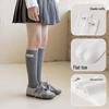 Girls' Knee-High Heart Letter Socks - Versatile Mid-Calf Spring/Autumn Ins Pile Socks