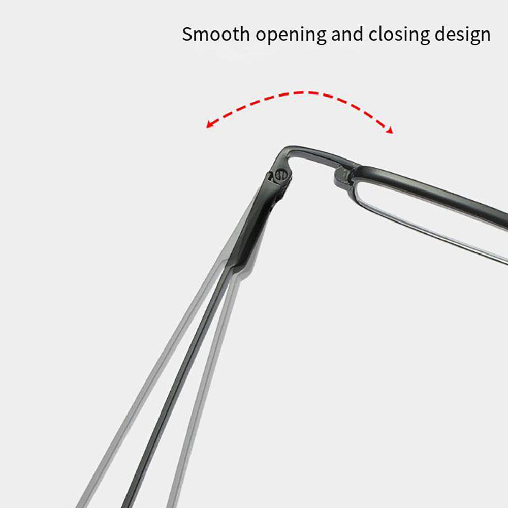 Elegant Reading Glasses Metal Frame Ultra-thin Men Women Reading Glasses Portable Mini Reading Presbyopia Eyeglasses with Box