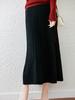 100% Wool Drapey A-Line Pleated Midi Skirt - Slimming and Large Swing Design for Spring and Autumn