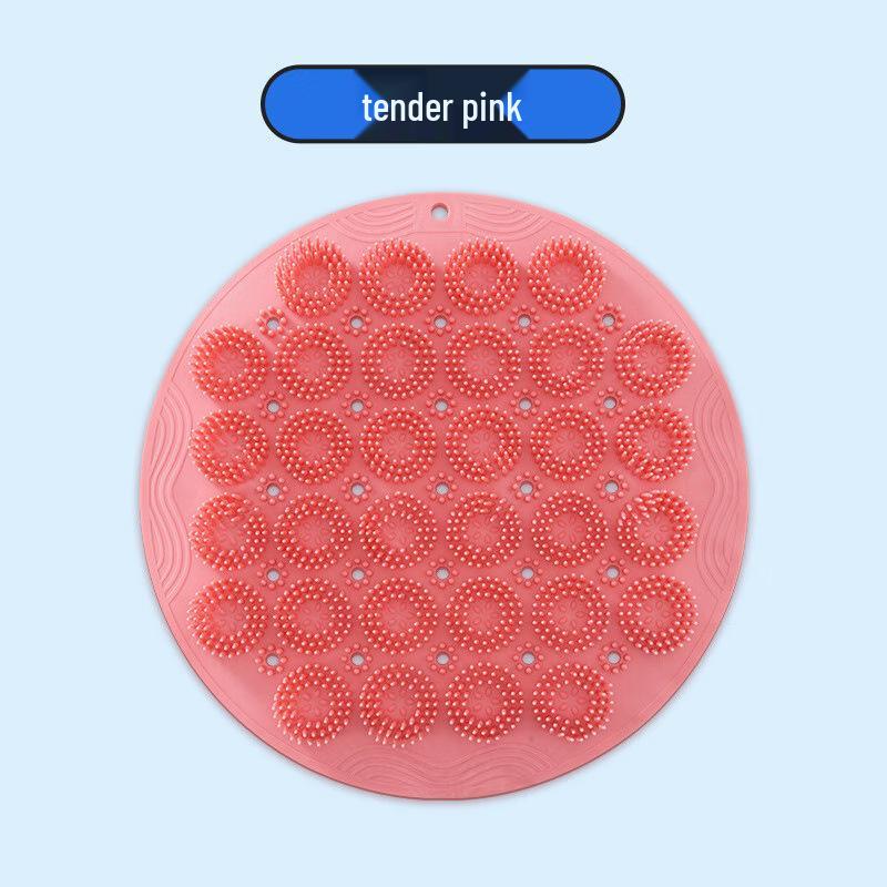 Silicone Non-slip Back and Foot Scrubber Pad with Massage Suction Cups