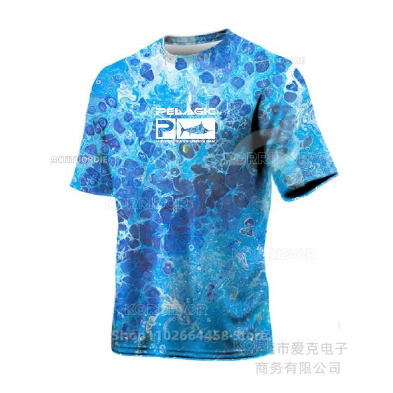 Pelagic Fishing Clothes Sun-proof Shirt Short-sleeved Outdoor Sportswear Soft Fabric Quick-drying Round-collar T-shirt XXXL
