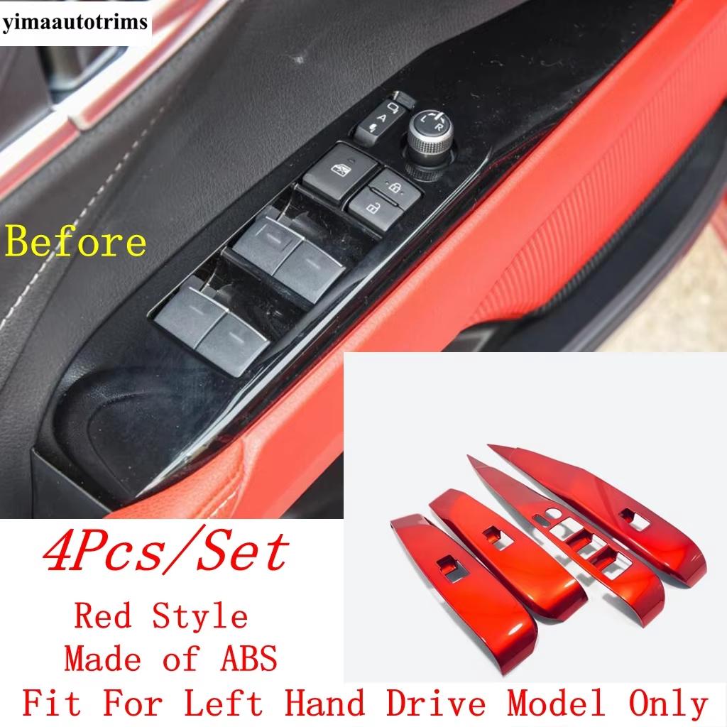 Car Inner Door Window Glass Lift Rise Switch Panel Frame Decoration Cover Trim For Toyota Camry 2018 - 2025 Interior Accessories