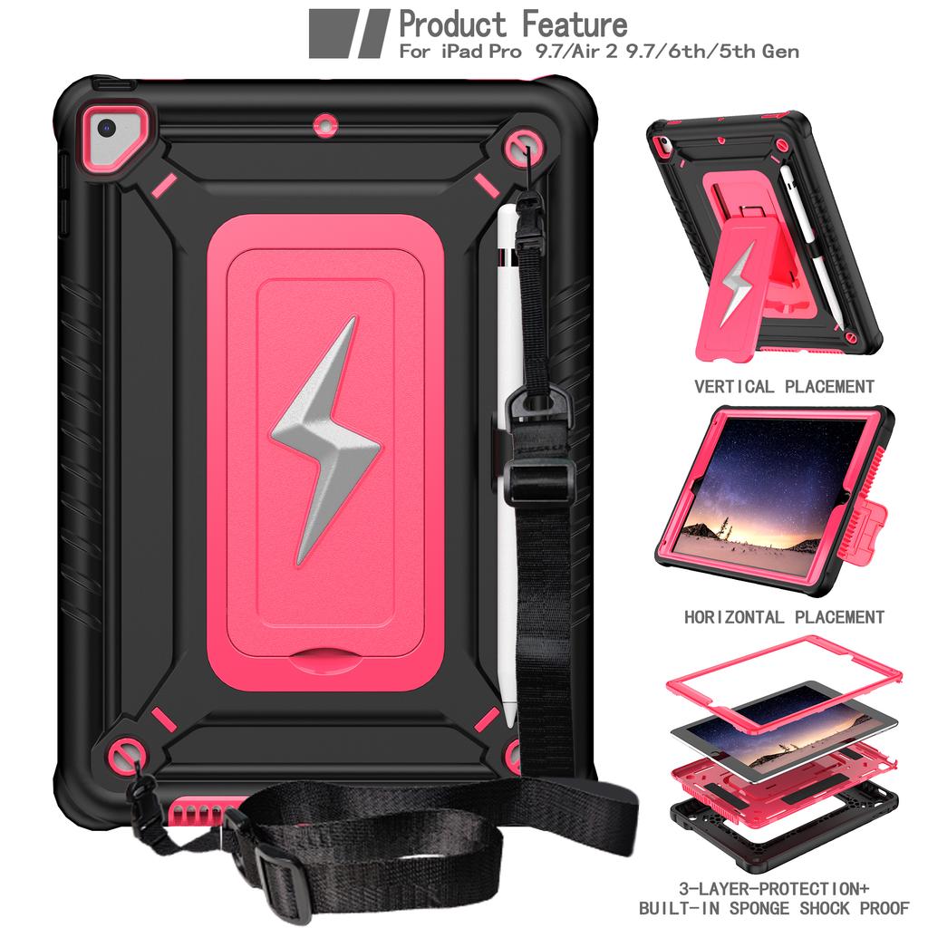 Heavy Duty Stand Case for IPad A16 2025 11th 10.9 2022 10th 10.2 7th 8th 9th Gen Air 1 2 Pro 9.7 2017 2018 3-in-1 Hybrid Cover
