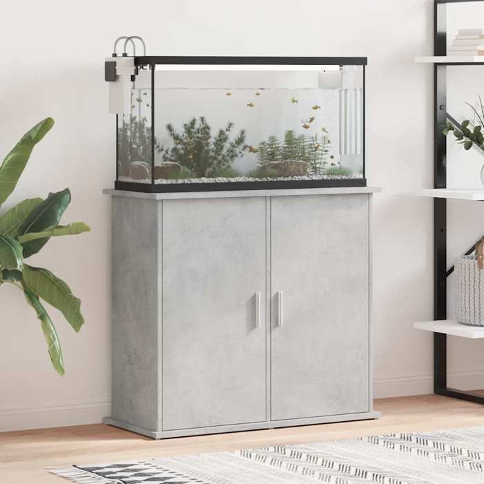 VidaXL Support pour aquarium gris béton 81x36x73 cm bois d'ingénierie 833627