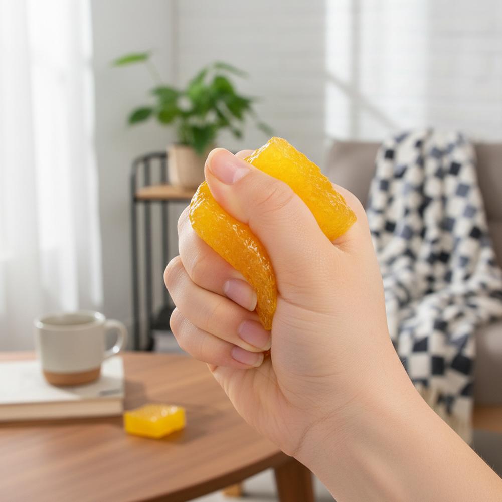 Transparent Jelly Cube Toy Soft Glitter Stress Ball Decompression Squeeze Toy Anti-Stress Sensory Toy Gift
