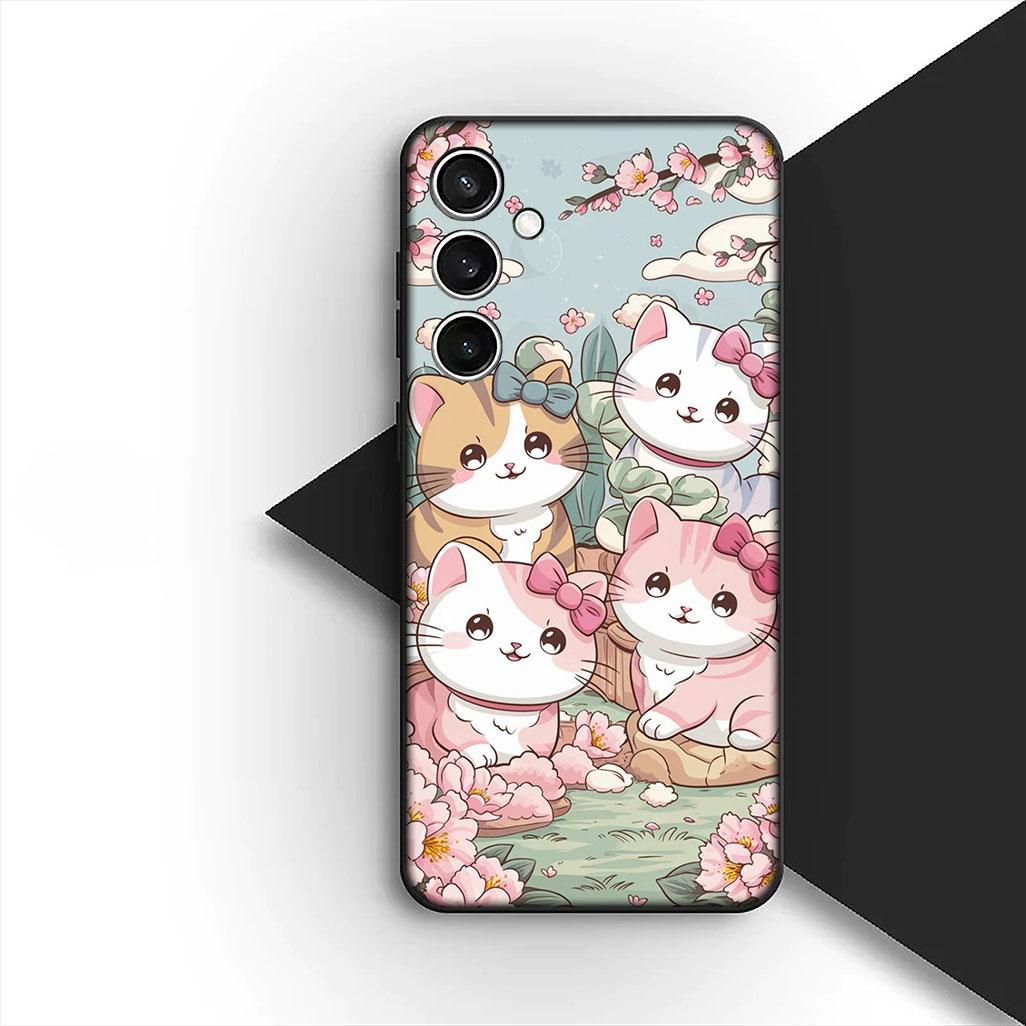 

Cover for Samsung Galaxy S20 S22 S21 FE Ultra Plus A07 A17 A15 A16 A25 A57 A37 Casing Silicone Phone Case Comics Meow Kitten Cat Galaxy A25 5G
