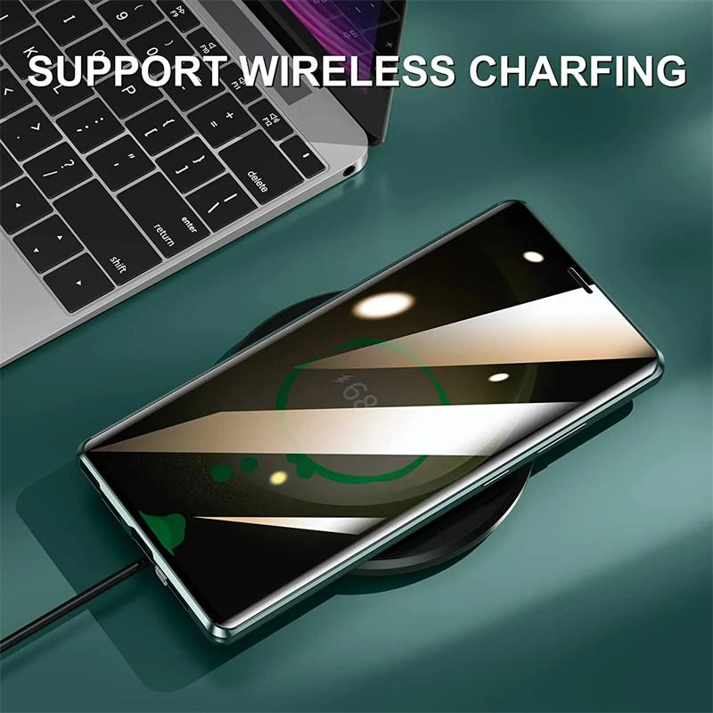 360° Anti Peeping Privacy Double Sided Tempered Glass Case For Samsung Galaxy S26 S25 S24 S23 S22 Ultra Plus Magnetic Metal Bumper Phone Cover