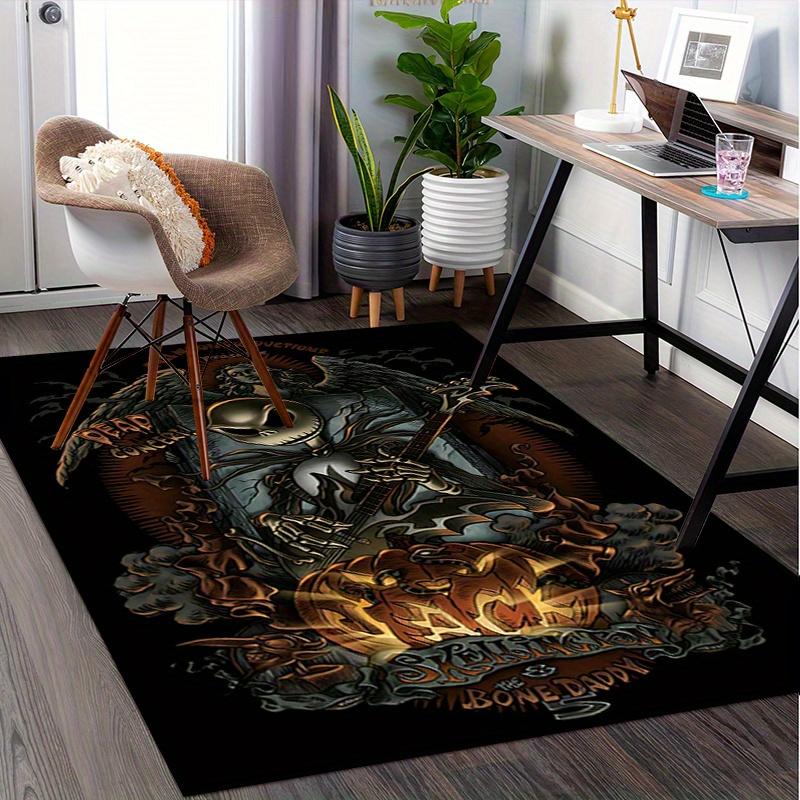 Office Rug Jack Skellington, Halloween theme 3D Printed Anti-Slip Rug-Machine Washable for Living Room