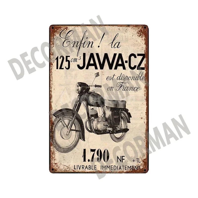 

[DecorMan] JAWA BSA Мотор Металеві таблички Постер Вінтажний живопис На замовлення Декор клубу LTA-1704 Вінтажний декор 20x30cm（7.8x11.8inch）