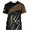 Short Sleeved Street Wear, Mechanical Repair Tool Pattern, Men's T-shirt, Mechanical Personalized 3D Printed Men's T-shirt Top
