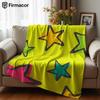 Neon Star Lightweight Microfiber Soft Christmas Fleece Blanket Warm Cozy Throw for Bed Sofa Office Travel All Season