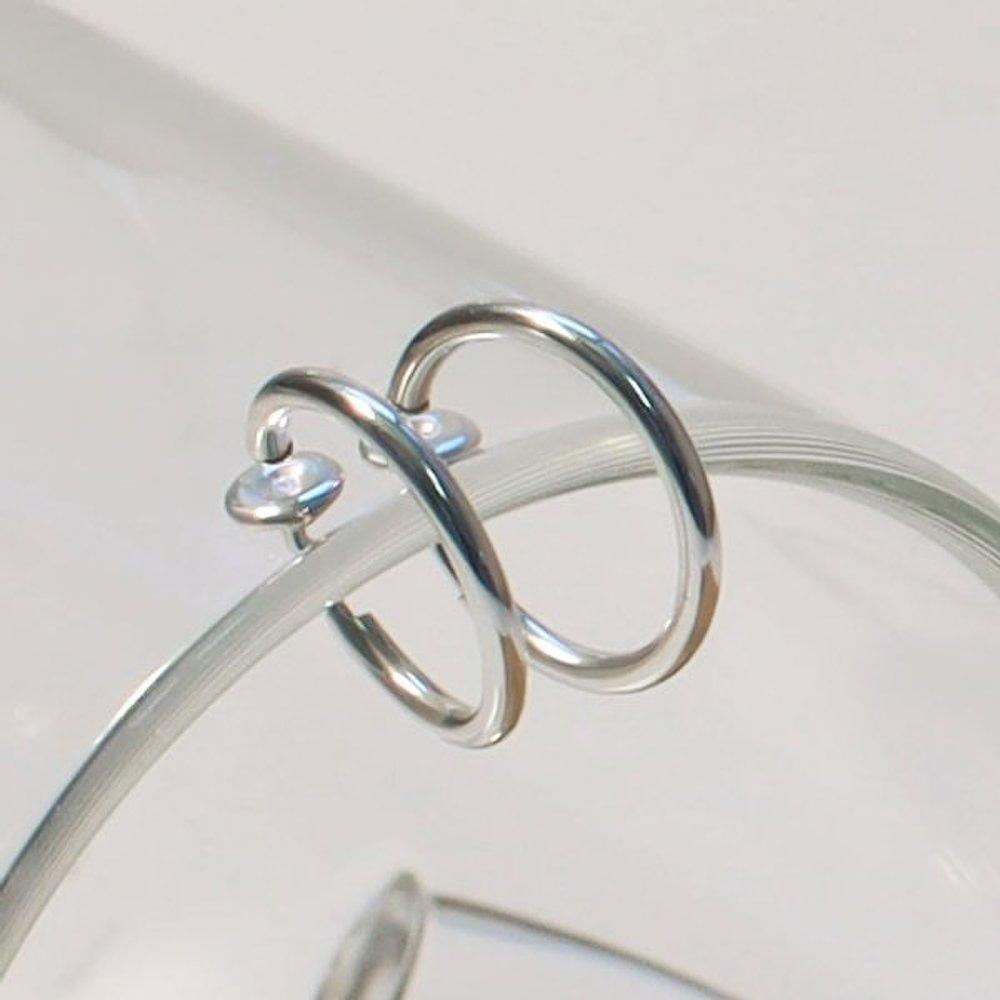 Silver Pipe Ring, Comfortable Earrings 15mm