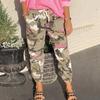 Women Pants Camouflage Print Pockets Elastic Waist Full Length Casual Loose Women