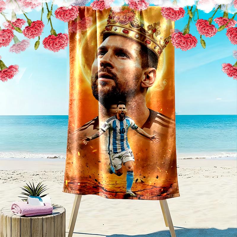 Football Star Messi Beach Towel, Durable and Easy to Clean, Soft and Vibrant Beach Towel Perfect for Travel