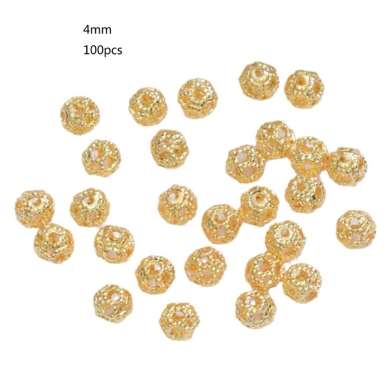 Round Spacer Beads for Jewelry Making Gold Silver Color Copper Beads Separators