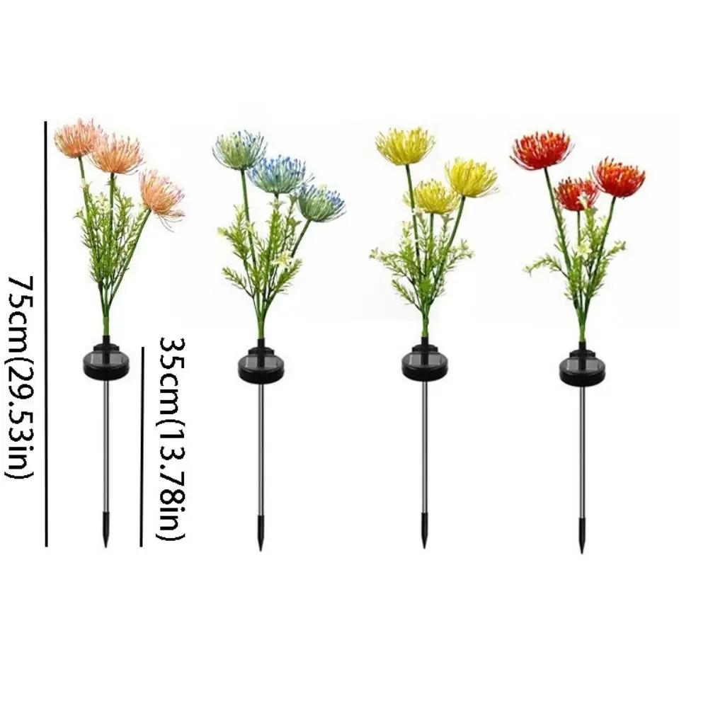 Waterproof Design Solar LED Lights High Quality Realistic Flower Solar Garden Lights Glowing Stems 3 Heads Design Flower Lamp